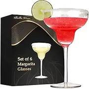 Set of 6 Margarita Glasses Martini Glasses, Whiskey, Gin, Tequila, Tall Cosmopolitan Glasses Bar Drinking Glasses Goblet Gift Set