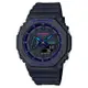 【CASIO 卡西歐】G-SHOCK 雙顯錶 樹脂錶帶 科幻藍紫 防水200米 GA-2100VB(GA-2100VB-1A)