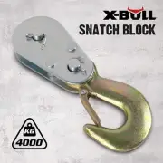 4Ton Snatch Block Pulley Hook Wire Rope Hoist For 4WD ATV UTV Off Road