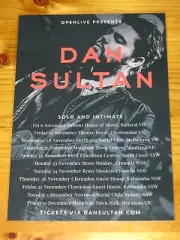 DAN SULTAN - SOLO AND INTIMATE Australian Tour - Laminated Promotional Poster