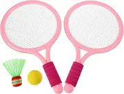 EXHUMKY Interactive Badminton Rackets Set Children's Tennis Racket Toy Mini Racquets Shuttlecocks for Family Activities
