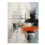 Modern Red,White And Black Wall Art Canvas Print