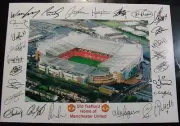 Old Trafford the home of MANCHESTER UNITED signed Print