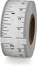 ChromaLabel 12 Inch Adhesive Measuring Tape, Flat Tape Measure for Woodworking, Office, and School Sticker - White