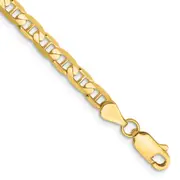 14K Yellow Gold 8 Inch 3.75mm Concave Anchor With Lobster Clasp Bracelet