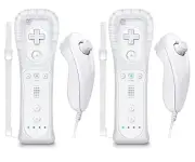 New Set of 2 Controller for Wii Remote & Nunchuck Wireless Compatible w Wii/WiiU
