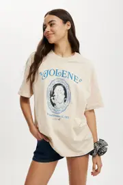 [Cotton On Women] Cotton On Women - Dolly Parton Boxy Graphic Tee - Lcn dol dolly vintage frame/stone S LCN DOL DOLLY VINTAGE FRAME/STONE
