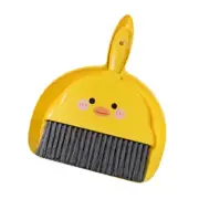 Mini Broom Dustpan Suit Cartoon Duck Dormitory Debris Cleaning Brush for Indoor