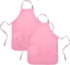 Apron Commercial Restaurant Home Bib Spun Poly Cotton Kitchen Aprons (2 Pockets)