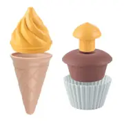 Kids Beach Ice Cream Cone Moulds Scoop Fun Play Toy Set Summer Sandpit Outdoor