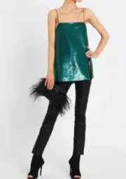 BNWT SASS & BIDE 'Feline Goddess' Leather & Feather Clutch - Black - $295