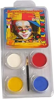 Eulenspiegel 204573 Make-Up Set Rainbow Clown for Approximately 40 Masks, Make-Up Colours, Carnival, Theme Party
