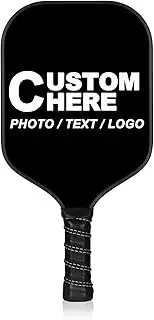 Custom Pickleball Paddle Set with Photo Text Logo, Fiberglass Surface Personalized Pickle Ball Rackets Indoor Outdoor, Personalized Gifts for Men Women