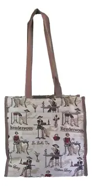 New French Lady design Multi-coloured Tapestry Tote Shopper Bag Signare