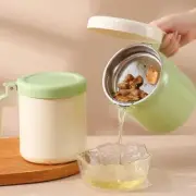 304 StainlessSteel Oil Filter Pot Kitchen Grease Strainer Separator Storage Can~