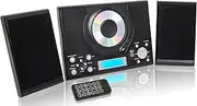 Grouptronics GTMC-101 MK2 CD Player Stereo Micro Compact HiFi with USB & MP3, AUX IN For Phone/Tablet, FM Radio, Clock Alarm, Desktop Stand or Wall Mountable Remote Control Black