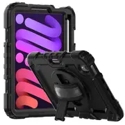 MCC Shockproof iPad mini (A17 Pro) 8.3" 2024 Strap Rugged Tough Case Cover Apple mini7 7 [Black]