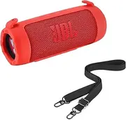 Hzycwgone Silicone Cover Case for JBL Flip 7 - Portable Waterproof and Drop-Proof Speaker,for JBL Flip 7 Travel Carrying Skin Protective Case Shoulder Bag Accessories,Red