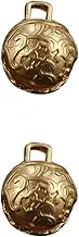 Beatifufu 2Pcs Brass Craft Hanging Bells for DIY Ornaments Retro Style Pendant Keychain Decor for Home Decoration Personal Collection Durable Convenient