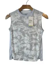 Old Navy Skeeveless Shirt Boys Size M 8 Tank Top Gray Go-Dry Cool Patterned NWT