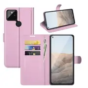 For Google Pixel 5a 5G Case, PU Leather Wallet Cover, Pink