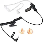 2.5mm Surveillance Listen Only Earpiece Covert Acoustic Coil Tube Headset for Walkie Talkies Ham Transceiver,Radio Speaker Mic Jacks