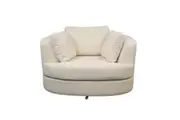 VI Orlando Fabric Upholstered Swivel Chair - Snow