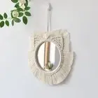 Macrame Hanging Wall Mirror Wall Decoration for Apartment Office Nursery