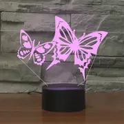 Butterflies Shape 3D Colorful LED Vision Light Table Lamp USB or Battery Version