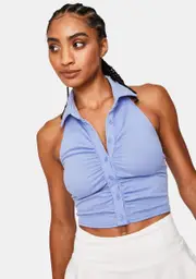 Cool Try Again Button Up Halter Top
