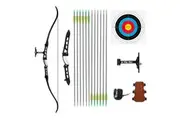 Takedown Recurve Bow and Arrows 68 Inch Sports Archery Hunting Target Shooting Games Outdoor Exercise Equipment 22lbs RH