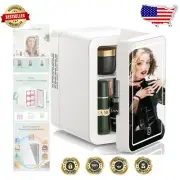 Whisper-Quiet Makeup Mini Fridge with Adjustable LED Mirror – For Beauty Lovers