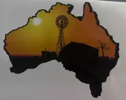 50cm Australian Map Sticker Decal For Vehicle Motorhome Van
