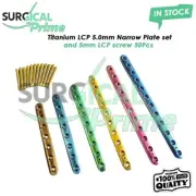 Titanium LCP 5.0mm Narrow Plate set of 6Pcs and 5mm LCP screw 50Pcs veterinary