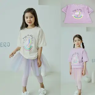 韓國童裝夏款獨角獸T恤