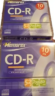 CD-R 10 PACK COMPACT DISC RECORDABLE 2 PACKS NEW IN PACKAGES