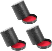 ibasenice 3 Sets Silent Leather Sieve Cup Professional Dice Shaker Cup Ktv Game Dice Cups Padded Dice Cup Quiet Shaker for Dice Gaming Dice Cups Dice Cup Prop Plastic Old Fashioned Color Cup