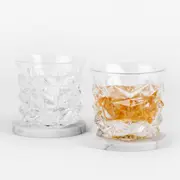 Refined Gifts Whiskey Crushed Glasses And Coaster Set
