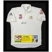 Cricket - Shane Warne Signed & Framed Cricket Test Shirt