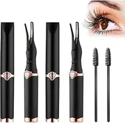 Aboutabsent Eyelash Curler，Electric Eyelash Curler, 2025 New Mini Portable Makeup Eyelashes Curling, Mini Electric Eye Lash Curleres with 3 Heat Modes, Long-Lasting Curl (Black*2)