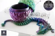 Flexi Dragon - Articulated Crystal Dragon | 3D Printed Collectible with Egg