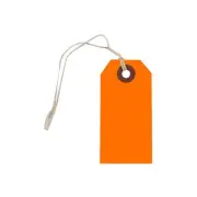 JAM Paper Gift Tags with String Small 3 1/4 x 1 5/8 Neon Orange 10/Pack
