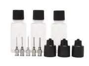 3 Fine Precision Metal Tip Soft Squeeze Bottles HENNA Glue Paint Food Gel Oil
