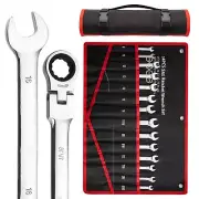 Flex Head Ratcheting Wrench Set, SAE and Metric Combination Wrench Sets, Craf...