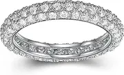 [MORGAN & PAIGE] Sterling Silver Cubic Zirconia Pave Eternity Band Ring