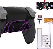 eXtremeRate Black Rubberized Grip Programable RISE4 V3 Remap Kit for PS5 Controller BDM-030 040 050, Upgrade Board Redesigned Bottom Shell 4 Back Buttons Set