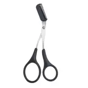 Eyebrow Trimmer Scissor with Comb Woman Men Hair Removal Grooming Tool - Black