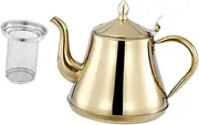 WATIIFUFU Strainer Teapot Multi-use Metal Kettle Long Spout Water Pot Coffee Bar Accessories Coffee Kettle Coffee Supplies Sealing Lid Kettle Long Spout Kettle Office Coffee Pot Tea Pots