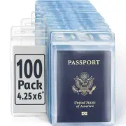 4x6 Inch Passport & Card Holders with Soft Edge (Clear, 100 PK) - Extra Large...