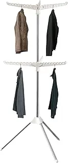 Clothes Drying Rack - Foldable Tripod Drying Rack | 3 Rotatable Arms Tripod Clothes Airer, Steamer Hanger Stand, Stainless Steel Telescopic Laundry Drying Rack, Home Indoor Use